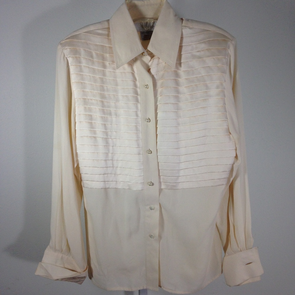 Worth Silk‎ Blouse Beige Size 4